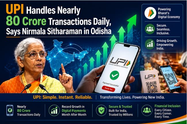 UPI Handles Nearly 80 Crore Transactions Daily, Says Nirmala Sitharaman in Odisha